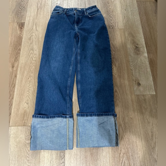 Gianni Bini Blue Denim Cuffed Jeans - Picture 2 of 7